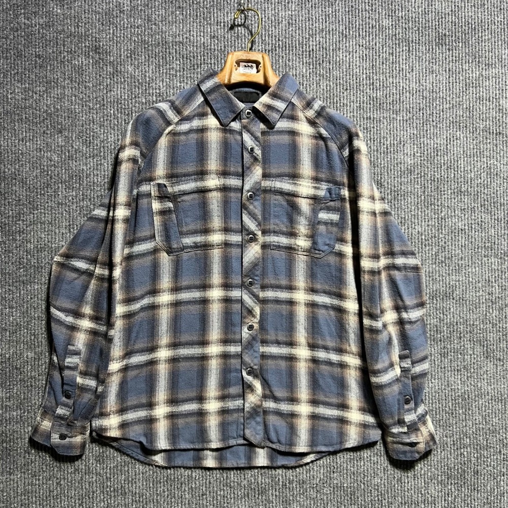 Triple Aught Design Flannel Shirt Mens Large Blue Plaid Cotton Tactical Rugged